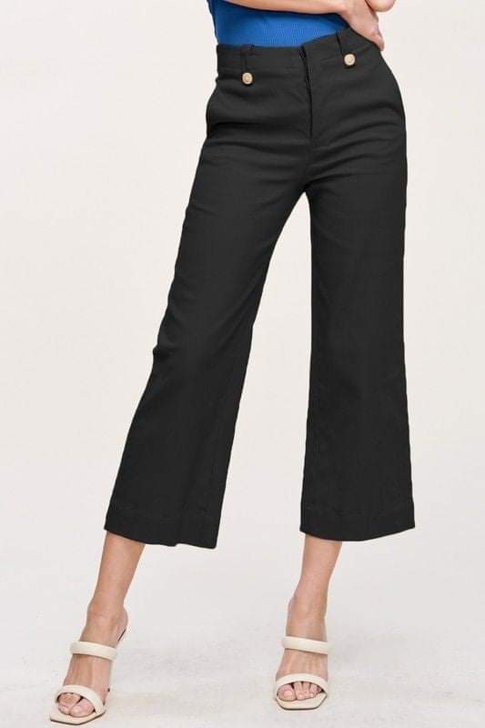 Black Pant With Gold Button Details